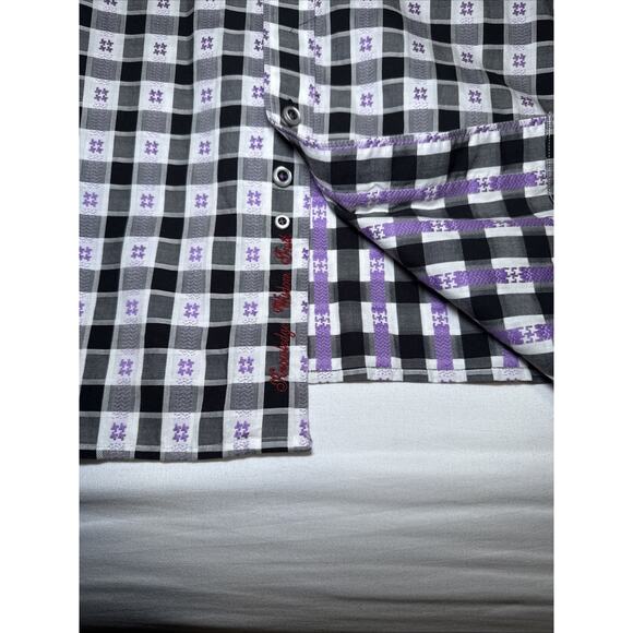 Robert Graham Black White Check Flip Cuff Contrast Button Shirt Mens Sz 3XL EUC - Picture 9 of 14